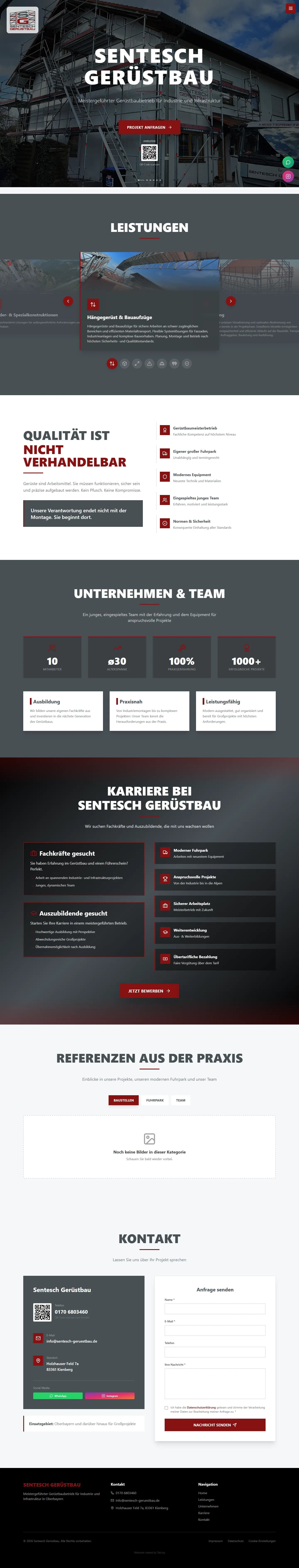 Sentesch Gerüstbau Desktop-Ansicht